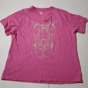 LAT Pink Womens Pitbull Cotton XL TShirt